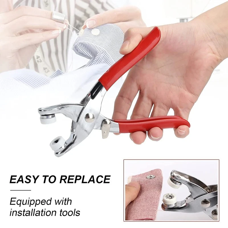 Five-prong Button Installation Tool Snap Tool Kit Metal Snap Ring Belt Fastening Pliers Clamping Tool Kit For Garment Sewing